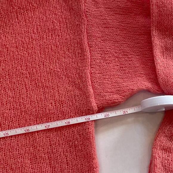 Joie Coral/Pink Wool Blend Long Sleeve Crew Neck Sweater with Button/Cuff S - Picture 11 of 12